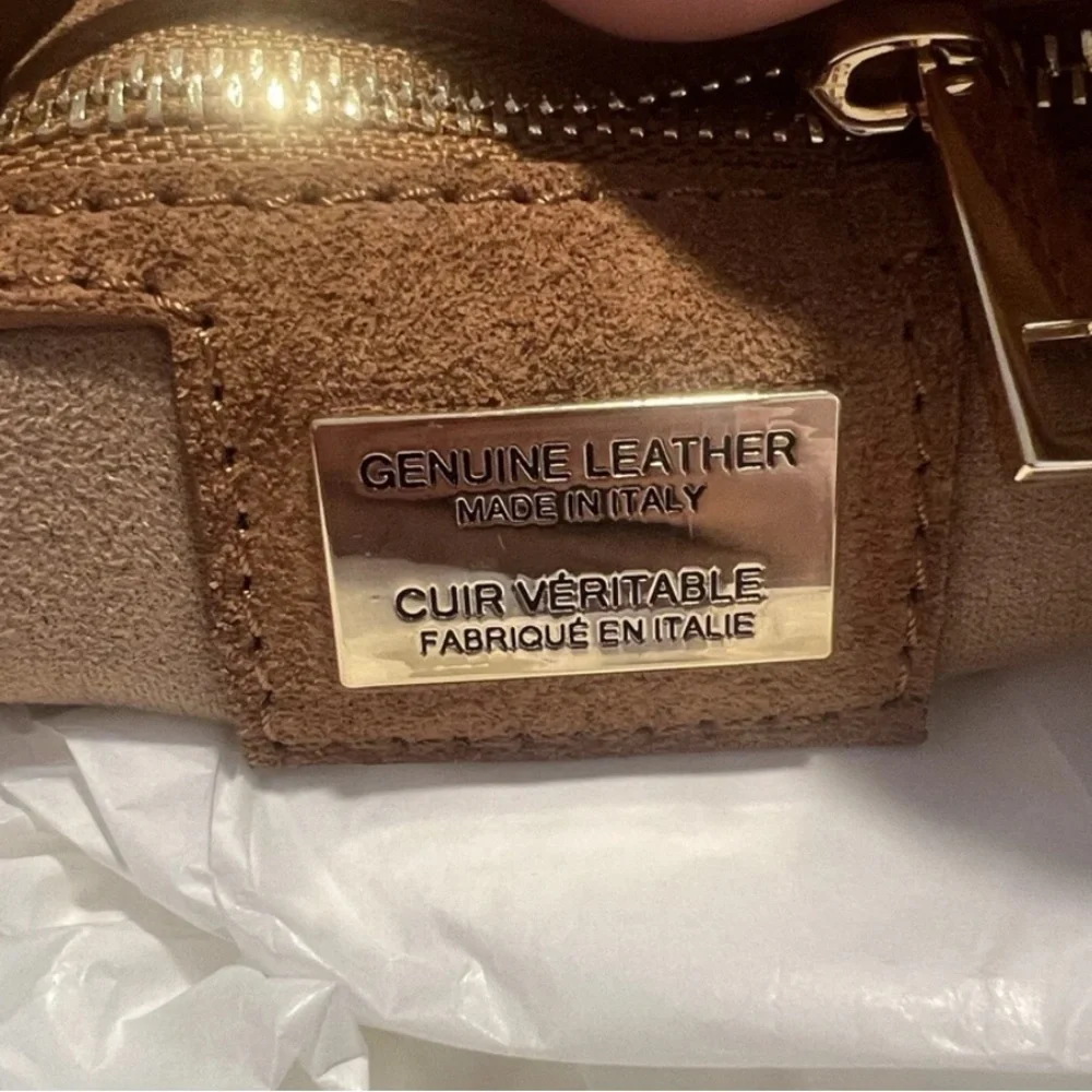 Viola Castellani Ciao! Made in Italy- Genuine Leather Brown Suede Satchel